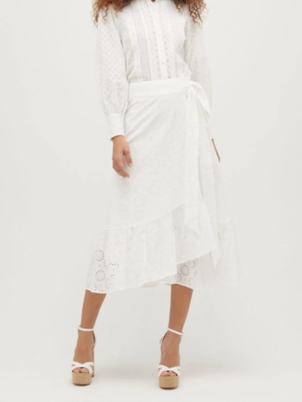 Hill House Home Mirabel Cotton Skirt with Eyelet